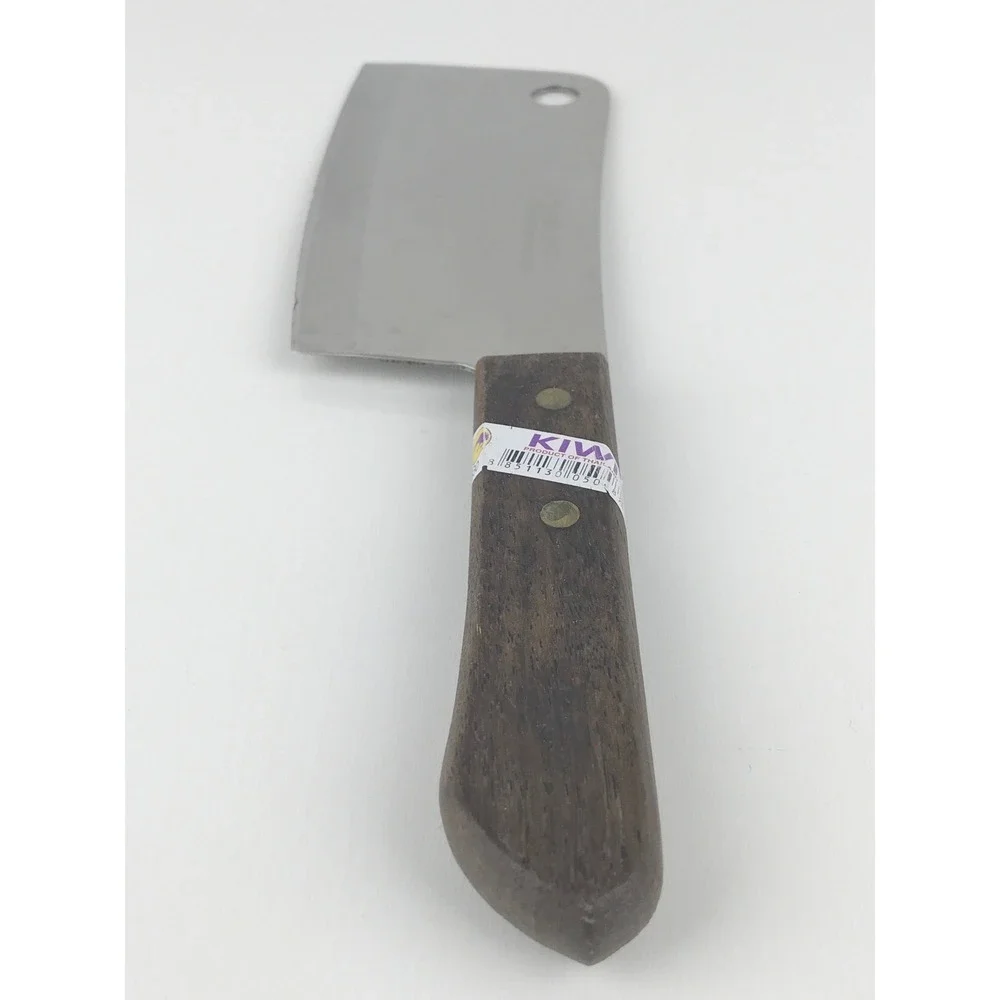 Kiwi‎ Brand Mini Cleaver Knife Chopper Thai Made Stainless Steel Wood Handle